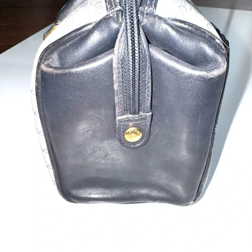 Vintage Gucci Blue Logo Boston Doctor Tote Bag Leather - Picture 6 of 16